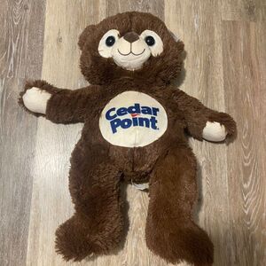 NWT Cedar Point Large Plush Brown Bear 20 Inches Long Logo on Chest